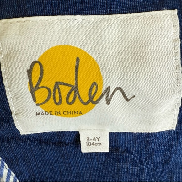 Boden (Mini Boden) Little Boy's Size 3-4 100% Cotton Blue Blazer Jacket - Picture 9 of 11